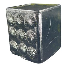 Blenko Joel Meyers Bookend Glass Ice Block Cube Stamped Pinwheel Heavy Single picture