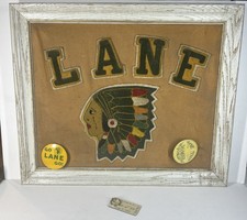 ORIGINAL 1940 LANE TECH CHICAGO CHENILLE FELT BACKED CHIEF AND LETTER PATCHES picture