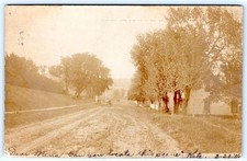 1906 RPPC DIRT ROAD SMITHLAND IOWA? to MINA BOWEN REAL PHOTO POSTCARD picture