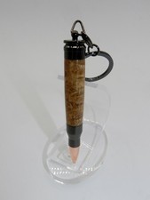 Handmade Bullet Secret Compartment Key Chain. Made with Black Ash Burl. #128 picture