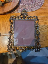 Vintage Rococo Style Scrolly Picture Frame Brass for a Photograph Large... picture