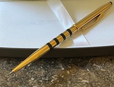 CROSS Century Signet 18K Gold Filled Ballpoint Pen with Black Stripes Orig Box picture