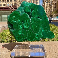 11.75LB  Natural malachite slice quartz crystal luster mineral specimen picture