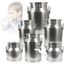 12-60L Milk Can Stainless Steel Wine Pail Bucket Jug Oil Barrel Canister Bottle picture