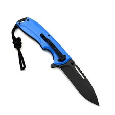 5'' Spring Assited Folding Knife Pocket Knife with Tie Strap Camping knife Blue picture