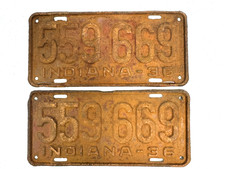 Vintage 1936 Indiana license plate pair set 559669 picture