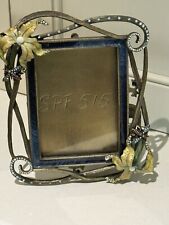 Jay Strongwater Lily Flowers & Bees Picture Frame Swarovski Crystals & Enamel picture