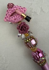 Custom beaded pen Luxury Inspired Pink Gift.Basket filler. Journal. picture
