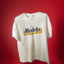 Modelo Cerveza Beer Logo White T-Shirt Breweriana Collectible Shirt 1X picture