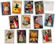 Antique Children'S Halloween Post Cards - 24 Vintage Halloween Postcards - 12 As picture