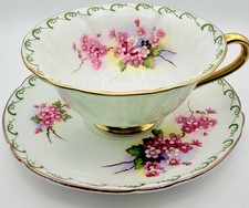 Vintage Shelley England Cherry Blossoms Floral Cup & Saucer Oleander Teacup READ picture