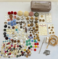 Vintage Buttons Mixed Lot 1960s - 1990s Old Sewing Tin Hook Lansing Streamline picture