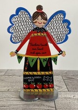 Carol Eldridge Figurine Metal Stand Gift Teacher Touch our Heart Open Our Minds picture