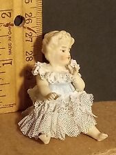 antique porcelain german figurine 1:12 dollhouse dresden lace bisque child picture