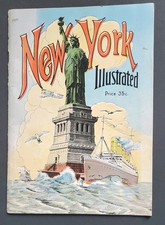 New York Illustrated 1920s Manhattan Post Card Soft Cover Book Statue of Liberty picture