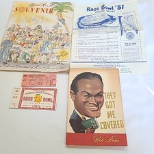 1951 Pasadena Tournament Of Roses Parade Souvenir Rose Bowl sign Bob Hope & book picture