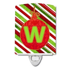 Caroline's Treasures CJ1039-WCNL Ceramic Night Light Letter W Christmas Ornament picture