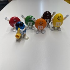 Vintage 1991 1992 M&Ms Brown Yellow Blue Red Green Candy Handy Dispenser Lot 6 picture