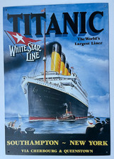 Titanic White Star Line Southampton New York Sign Metal Tin Vintage Decor picture