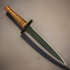 Vintage V-42 Dagger US Army WWII Knife - Double Edge Dagger - With Sheath picture