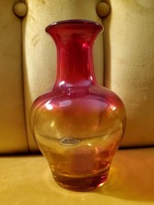 Blenko Vase 6914 Tangerine 8” Tall with Sticker picture