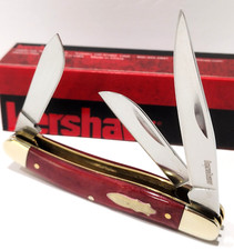 Kershaw KS4382 Brandywine Smooth RED Bone D2 Tool 3 Blade Folding Pocket Knife picture