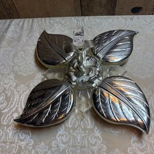 Vintage KAROFF Leaf And Lucite Snack Server picture