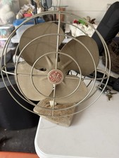 Vintage GE General Electric Metal Blade Desk Fan Industrial Retro Rust Patina picture