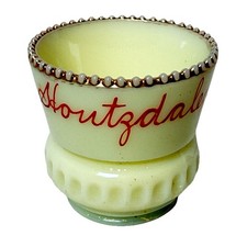 Houtzdale Pennsylvania PA Uranium Antique Custard Glass Souvenir Trinket CUP picture