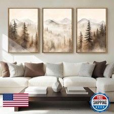 IARTTOP Large Mountain Forest Framed Canvas Wall Art 16x24 Inch Set 3 Abstract picture