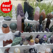 10LB Natural Crystal Bulk Lot Mixed Stones Rough Crystals Wholesale USA picture