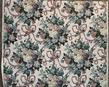 Vintage WAVERLY fabric SOPHIE'S GARDEN GLORIOUS Glosheen Schumacher 6.60 yards picture