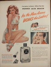 1946 MENNEN Menthol Iced Lather Shave Sexy Gal Likes vintage art print ad picture