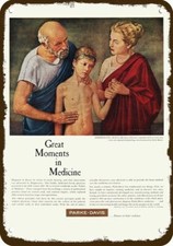 1959 PARKE-DAVIS Vintage Look DECORATIVE METAL SIGN - HIPPOCRATES - ROBERT THOM  picture