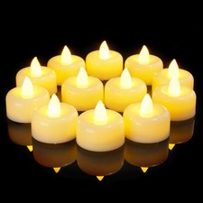 Amagic 12/24/50/100/150 Pack Flameless LED Tea Lights Candles 12 Pack, Ivory picture