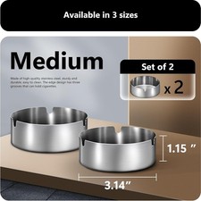 2PCS Ash Tray, Outdoor Ashtray for Outside Patio with 3 Holders picture