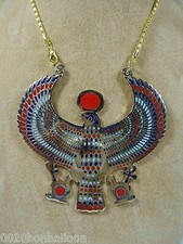 Egyptian Horus Jewelry Necklace Ankh Huge Xxxl Solid Metal Brass Handmade  picture