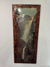 Vintage Yosemite Falls Scenic Wood Wall Plaque, Rustic Lodge Décor, 36