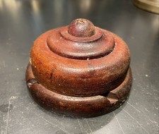 antique light bulb WOOD 1880's rosette Thomson Houston socket Edison bulb era picture