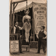 SIdeshow Preformer Iron Jawed Woman Photo Circus Vintage Print Oddity Odd  244 picture