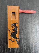 Vintage Halloween 1920s Germany Tin Ratchet Noisemaker Witch Frog Demon picture