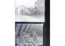 1928 US Navy Biplane House Crash Quincy MA Wreck Rubble Glass Negatives (2) OOAK picture