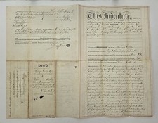 1866 antique LAND DEED east cocalico pa KELLER to MOHLER ephrata revenue stamps picture