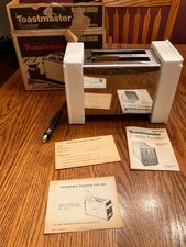 NIB Vtg Toastmaster Chrome Black Textured Wide Slots Toaster B700 Made in USA picture