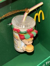Vintage 1994 Enesco McDonald's Christmas Treat To-Go Ornament Miniature picture