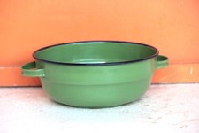 Enamel Cooking Serving Bowl Vintage Crockery Enamel Collectible picture