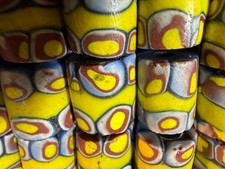 Authentic Antique 19thC Venetian Glass Yellow Cylinder 