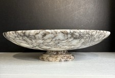 Vintage Large Italian Alabaster Marble Tazza Width: 11-3/4 Height: 3 Inches picture