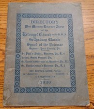 Vintage 1930 Church Directory Hanover PA York County History Goodyear Dodge Ads picture