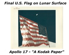 Apollo 17 Vintage NASA Red Number Photo Type 1 US Flag on Lunar Surface picture